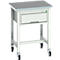 Werkbank Bott verso, Linoleum-Platte, 1 Schublade, mit Querstrebenset, B 700 x T 600 x H 930 mm, Lichtgrau