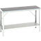 Werkbank Bott verso, Linoleum-Platte, mit Ablageboden, B 1500 x T 600 x H 780 - 930 mm, RAL 7035 Lichtgrau