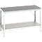Werkbank Bott verso, Linoleum-Platte, mit Ablageboden, B 1500 x T 800 x H 780 - 930 mm, RAL 7035 Lichtgrau