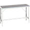 Werkbank Bott verso, Linoleum-Platte, mit Querstrebenset, B 1500 x T 600 x H 780 - 930 mm, RAL 7035 Lichtgrau