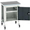 Werkbank Bott verso, linoleumblad, 1 deur &amp; 1 plank, B 700 x D 600 x H 930 mm, lichtgrijs / antracietgrijs