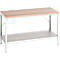 Werkbank Bott verso, Multiplex-Platte, mit Ablageboden, B 1500 x T 800 x H 780 - 930 mm, RAL 7035 Lichtgrau