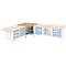 Werkbank-Ecklösung Schäfer Shop Select PWi 75, Buche Multiplexplatte, bis 750 kg, B 1095 x T 1095 x H 840 mm