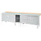 Werkbank in kastuitvoering Schäfer Shop Select PWi 300-2, ESD, beuken multiplexplaat, met stalen deksel, tot 750 kg, B 3000 x D 700 x H 840 mm, alu wit