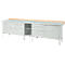 Werkbank in kastuitvoering Schäfer Shop Select PWi 300-2, ESD, beuken multiplexplaat, met stalen deksel, tot 750 kg, B 3000 x D 700 x H 840 mm, lichtgrijs