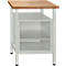 Werkbank met 1 legbord, B 600 x D 600 x H 840 mm, grijs/gentiaanblauw