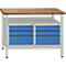 Werkbank met 6 schuifladen - B 1200 x D 600 x H 840 mm - blauw