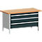 Werkbank met kast cubio KW-1578-2.22, antracietgrijs