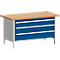 Werkbank met kast cubio KW-1578-2.22, gentiaanblauw