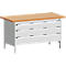 Werkbank met kast cubio KW-1578-2.22, lichtgrijs