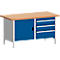 Werkbank met kast KW-1578-2.3, gentiaanblauw