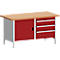 Werkbank met kast KW-1578-2.3, purperrood