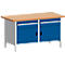 Werkbank met kast KW-1578-2.4, gentiaanblauw
