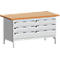 Werkbank met kast KW-1578-2.5, lichtgrijs