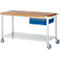 Werkbank serie 8001, verrijdbaar, met schuiflade, met legbord, B 1500 x D 700 x H 880 mm