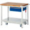 Werkbank serie 8001, verrijdbaar, neerlaatbaar, schuiflade, B 1000 x D 700 x H 880 mm