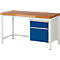 Werkbank serie 8152, vast, in hoogte verstelbaar, schuiflade, B 1500 x D 700 x H 840-1040