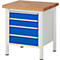 Werkbank serie 8162, in hoogte verstelbaar, 4 schuifladen, B 750 x D 700 x H 840 - 1040 mm