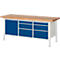 Werkbank Serie 8570, 6 schuifladen, 1 deur met legbord, in hoogte verstelbaar