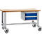 Werkbank, verrijdbaar, onderbouw, lichtzilver