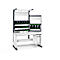 Werkpleksysteem Avero complete module 3, in hoogte verstelbaar met handslinger, spaanplaat met HPL-coating, tot 300 kg, lichtgrijs/antracietgrijs