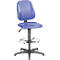 Werkstoel 9651, kunstleer, glijders, voetenring, blauw