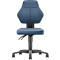 Werkstoel Allrounder, zonder armleuningen, permanent contact, met wielen, kunstleer, blauw