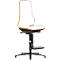 Werkstoel bimos NEON, synchroonmechanisme, basismodel zonder bekleding, glijders + opstophulp, flexband oranje