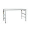 Werktafel Ergo, elektro-hydrauliek, blad kunststof, 2000 x 800 mm, aluminium zilver