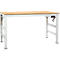 Werktafel Ergo K, met zwengel, 1750 x 800 mm, tafelblad multiplex, lichtgrijs