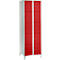 Wertfachschrank 300 mm, 2 Abteile, 10 Fächer, Sicherheitszylinderschloss, Fuß, feuerrot
