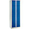 Wertfachschrank 300 mm, 2 Abteile, 10 Fächer, Sicherheitszylinderschloss, Sockel, enzianblau