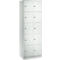 Wertfachschrank 300 mm, 2 Abteile, 10 Fächer, Sicherheitszylinderschloss, Sockel, lichtgrau