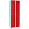 Wertfachschrank 300 mm, 2 Abteile, 6 Fächer, Sicherheitszylinderschloss, Sockel, feuerrot