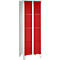Wertfachschrank 300 mm, 2 Abteile, 8 Fächer, Sicherheitszylinderschloss, Fuß, feuerrot
