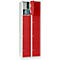 Wertfachschrank 300 mm, 2 Abteile, 8 Fächer, Sicherheitszylinderschloss, Sockel, feuerrot