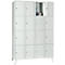 Wertfachschrank 300 mm, 4 Abteile, 16 Fächer, Sicherheitszylinderschloss, Fuß, lichtgrau