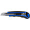 Westcott cutter de sécurité Autoload, poignée Softgrip, 18 mm, 5 lames de rechange, noir/bleu, approuvé TÜV/GS