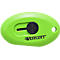 Green Westcott safety cutter. Black rotating knob and cutting blade. Rounded shape with a hole.