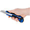 Westcott Sicherheitscutter Autoload, Softgrip-Griff, 18 mm, 5 Ersatzklingen, schwarz/blau, TÜV/GS geprüft
