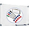 Whiteboard 2000 MAULpro, wit geëmailleerd, magnetisch, frame platinagrijs, B 1200 x H 900 mm + 15-delige accessoireset