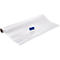 A roll of white paper with a blue squeegee.