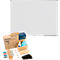 Whiteboard Legamaster UNITE, magnetisch, markeerplateau, B 1200 x D 12,6 x H 900 mm, gelakt staal, wit, incl. whiteboard accessoireset WOODEN, 17 stuks