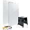 Whiteboard Set sigel MUB03, 4-teilig, 2 x Whiteboard B 900 x H 1800 mm, 1 x mobiler Ständer & umfangr. Toolkit