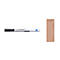 Een witte Legamaster whiteboard marker met een zwarte punt en bruine verpakking rechts.