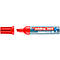 Nahaufnahme eines roten Edding 365 Whiteboard-Markers mit abgenommener Kappe.