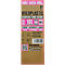 Printed text on brown cardboard with pink and white text: "Müll gegen Müll Wildbag by Wildplastic Recovered from Nature" and other information about the trash bag.