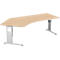 Winkelschreibtisch 135° ALICANTE, C-Fuß, Ansatz links, B 2166 x T 800 x H 680-820 mm, Buche-Dekor
