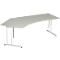 Winkelschreibtisch 135° PALENQUE, C-Fuß, Winkel links, B 2165 x T 800/1130 x H 720 mm, lichtgrau
