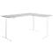 Winkelschreibtisch AERO FLEX, elektrisch höhenverstellbar, 90° Winkel, T-Fuß, B 2000 x T 1600 mm, lichtgrau/weiß + Memorypanel